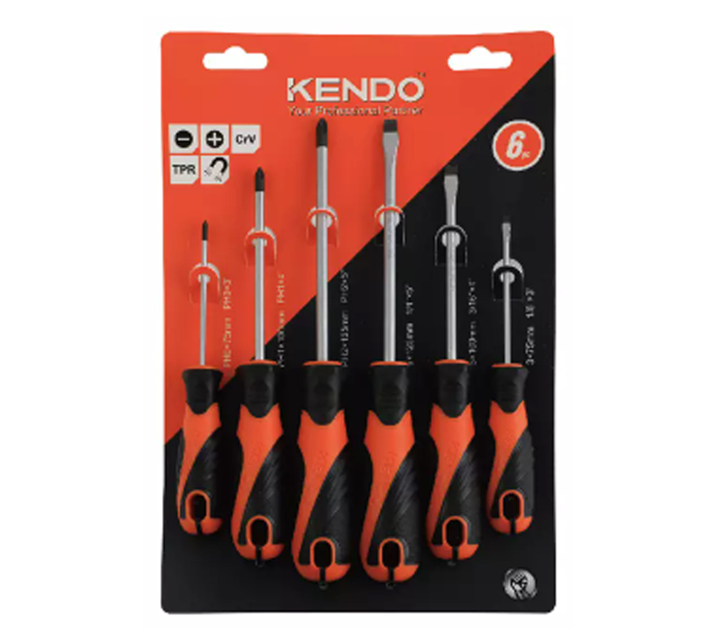 KENDO Screwdriver set 6pc image 3