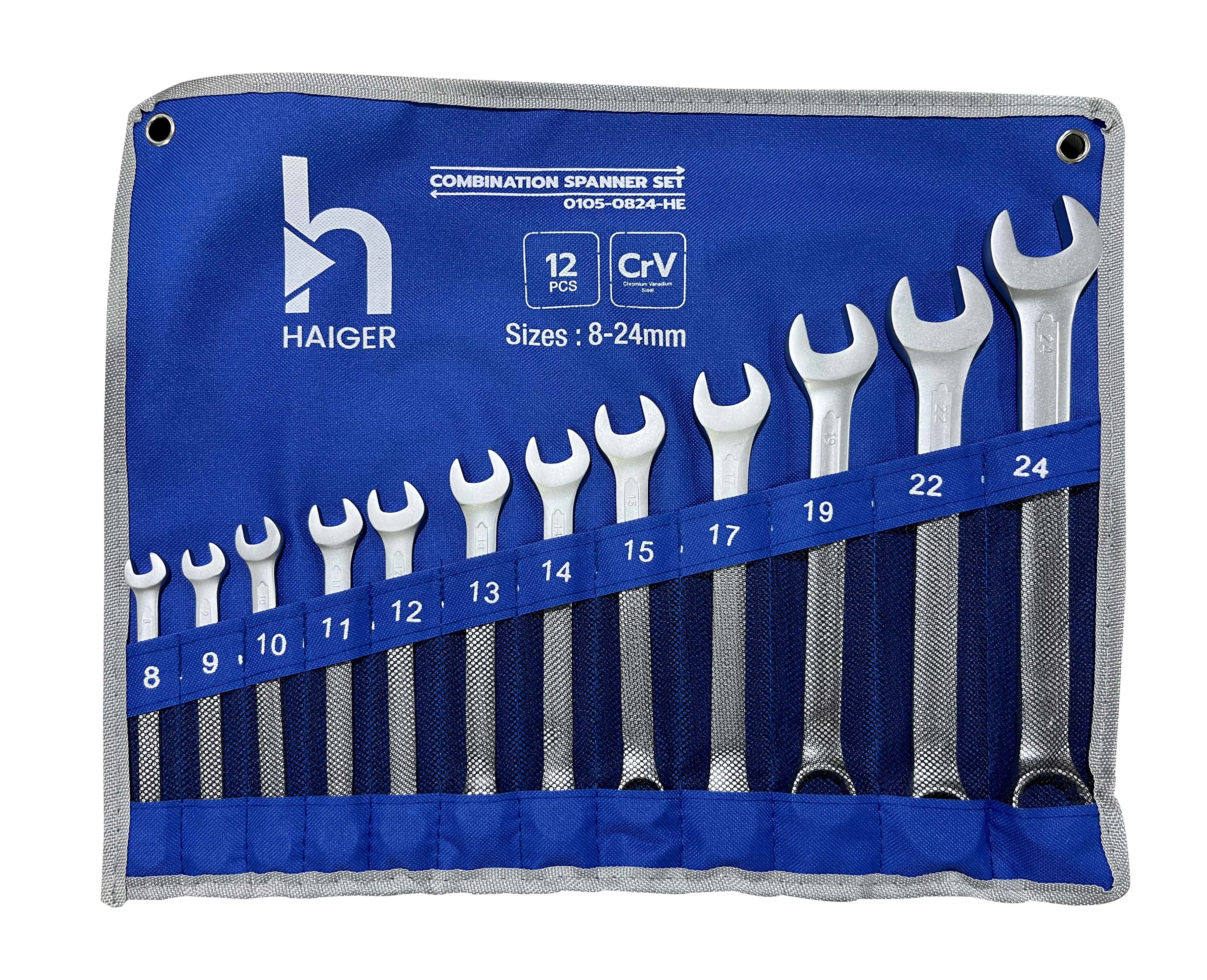 HAIGER Combination Spanner Set 12pcs 8-24mm